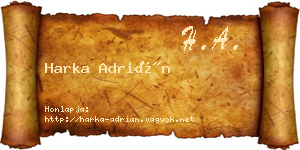 Harka Adrián névjegykártya