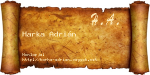 Harka Adrián névjegykártya